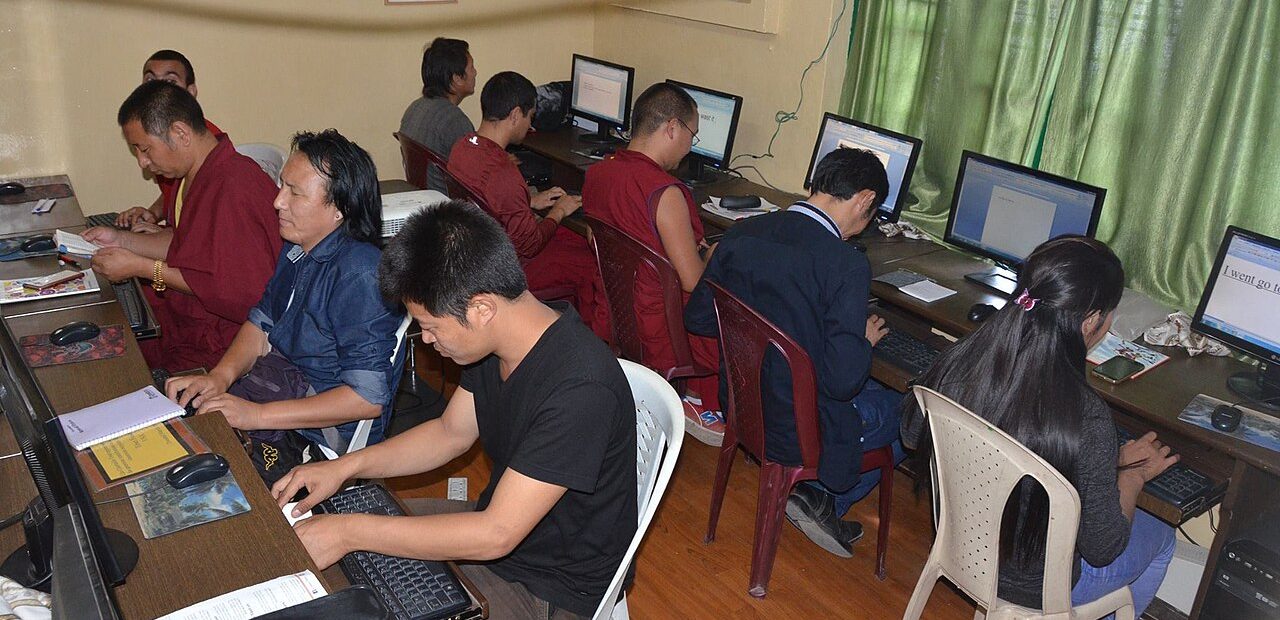 Students in a computer class